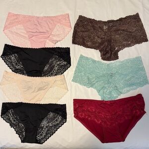 Lace Bikini Panty Set - Pink, Brown, Black, Cream, Mint, Burgundy